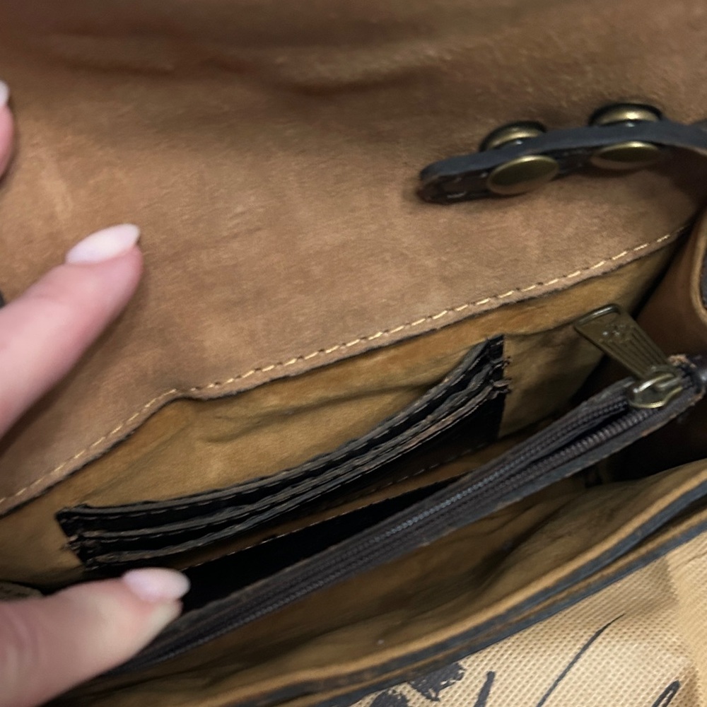 Patricia Nash Brown and Black Leopard Crossbody Bag - Picture 4 of 4